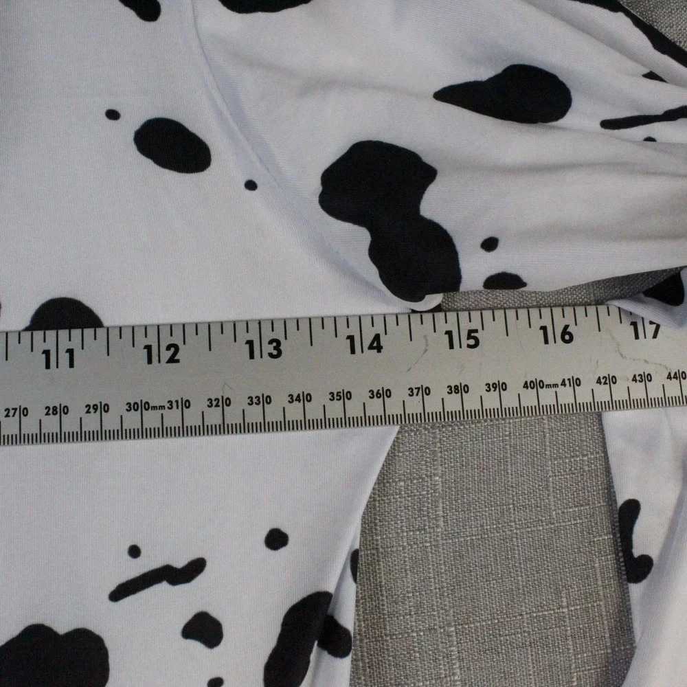 Cruella Costume Dress Wig Set Kids Size 10/12 Black White Dalmatian Goth Cosplay